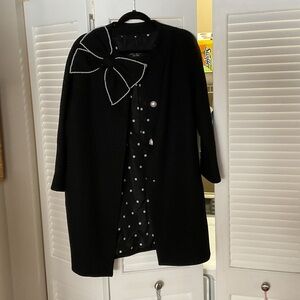 kate spade Black Jacket with White Bow Accent